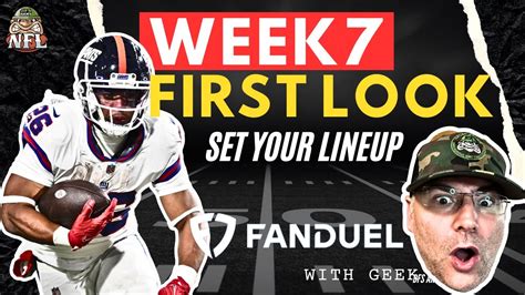 nfl week 7 fanduel optimal lineup|FanDuel Lineup Picks (Week 7) .